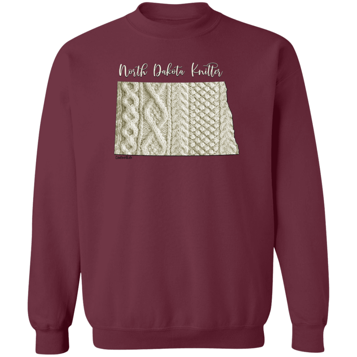 North Dakota Knitter Crewneck Pullover Sweatshirt