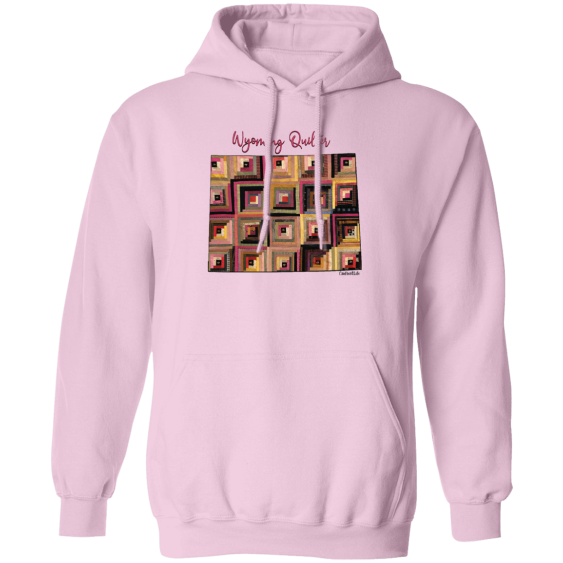 Wyoming Quilter Pullover Hoodie, Gift for Quilting Friends and Family