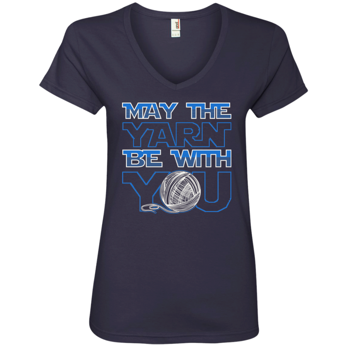 May the Yarn be with You Ladies V-Neck T-Shirt