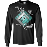 Make a Quilt (turquoise) Long Sleeve Ultra Cotton T-Shirt - Crafter4Life - 2