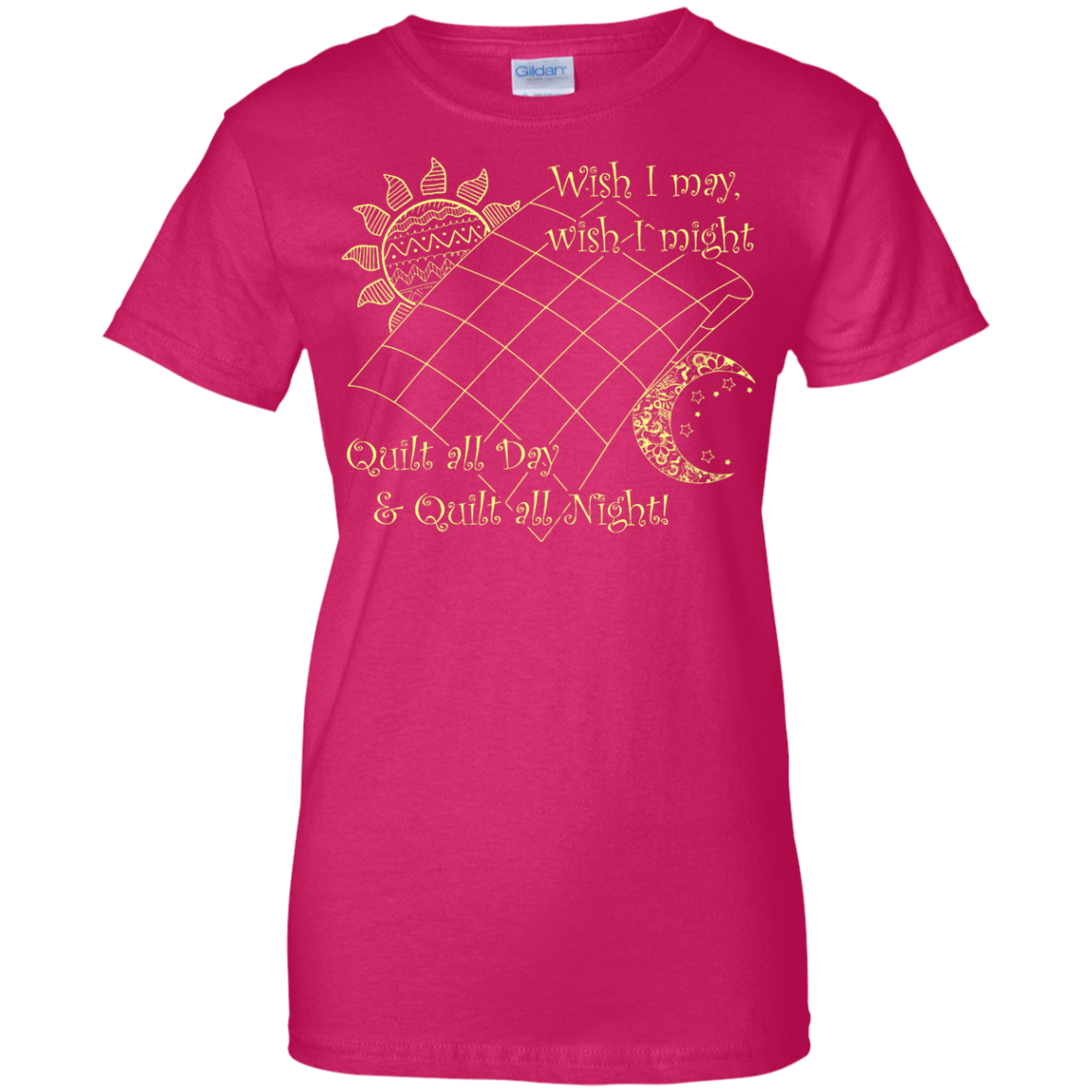 Wish I May Quilt Ladies Custom 100% Cotton T-Shirt - Crafter4Life - 1