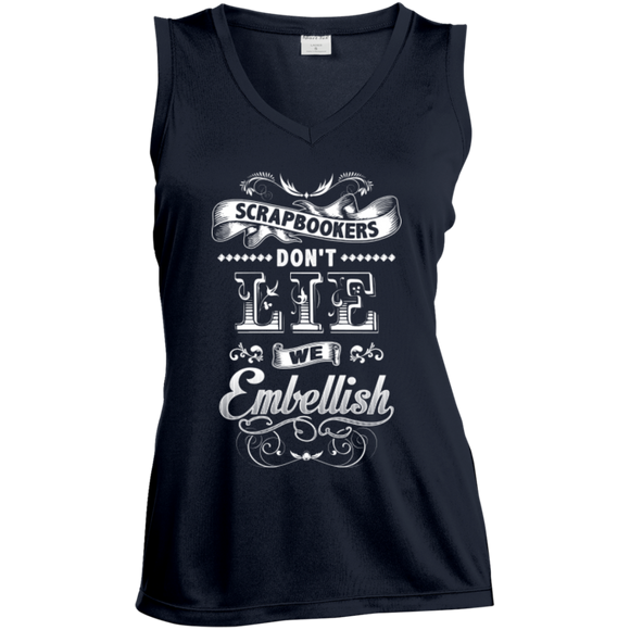Scrapbookers Don't Lie Ladies Sleeveless V-Neck - Crafter4Life - 3