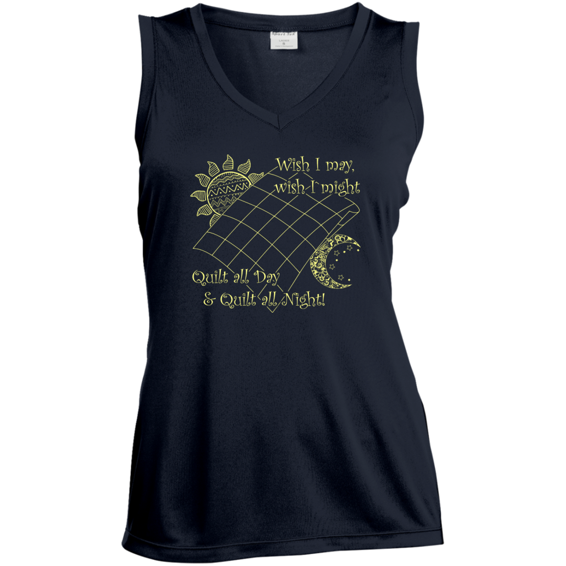 Wish I May Quilt Ladies Sleeveless V-Neck - Crafter4Life - 1