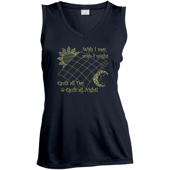 Wish I May Quilt Ladies Sleeveless V-Neck - Crafter4Life - 1