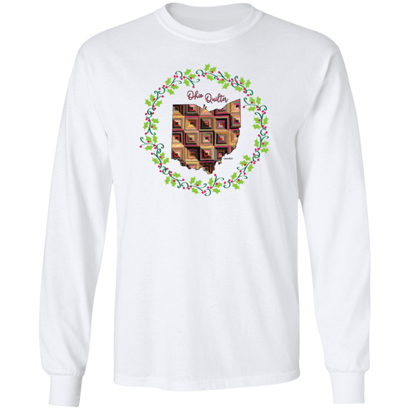Ohio Quilter Christmas LS Ultra Cotton T-Shirt