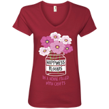 Happiness Blooms with Crafts Ladies V-neck Tee - Crafter4Life - 3