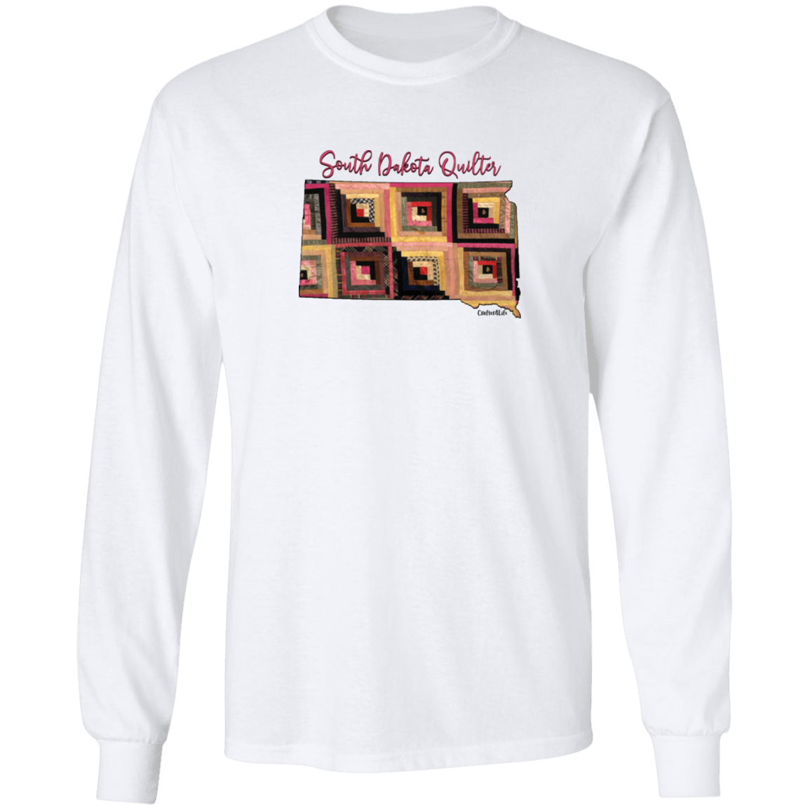 South Dakota Quilter Long Sleeve T-Shirt, Gift for Quilting Friends and Family