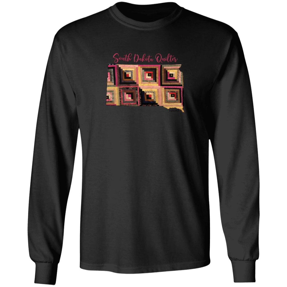 South Dakota Quilter Long Sleeve T-Shirt, Gift for Quilting Friends and Family