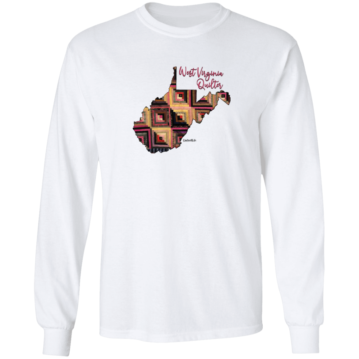 West Virginia Quilter Long Sleeve T-Shirt, Gift for Quilting Friends and Family