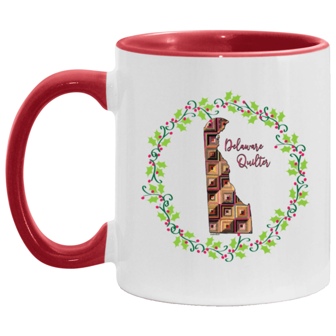 Delaware Quilter Christmas Accent Mug