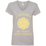 I Crochet So I Don't Hurt People Ladies V-neck Tee - Crafter4Life - 2