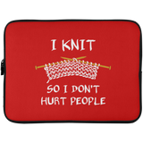 I Knit So I Don't Hurt People Laptop Sleeves