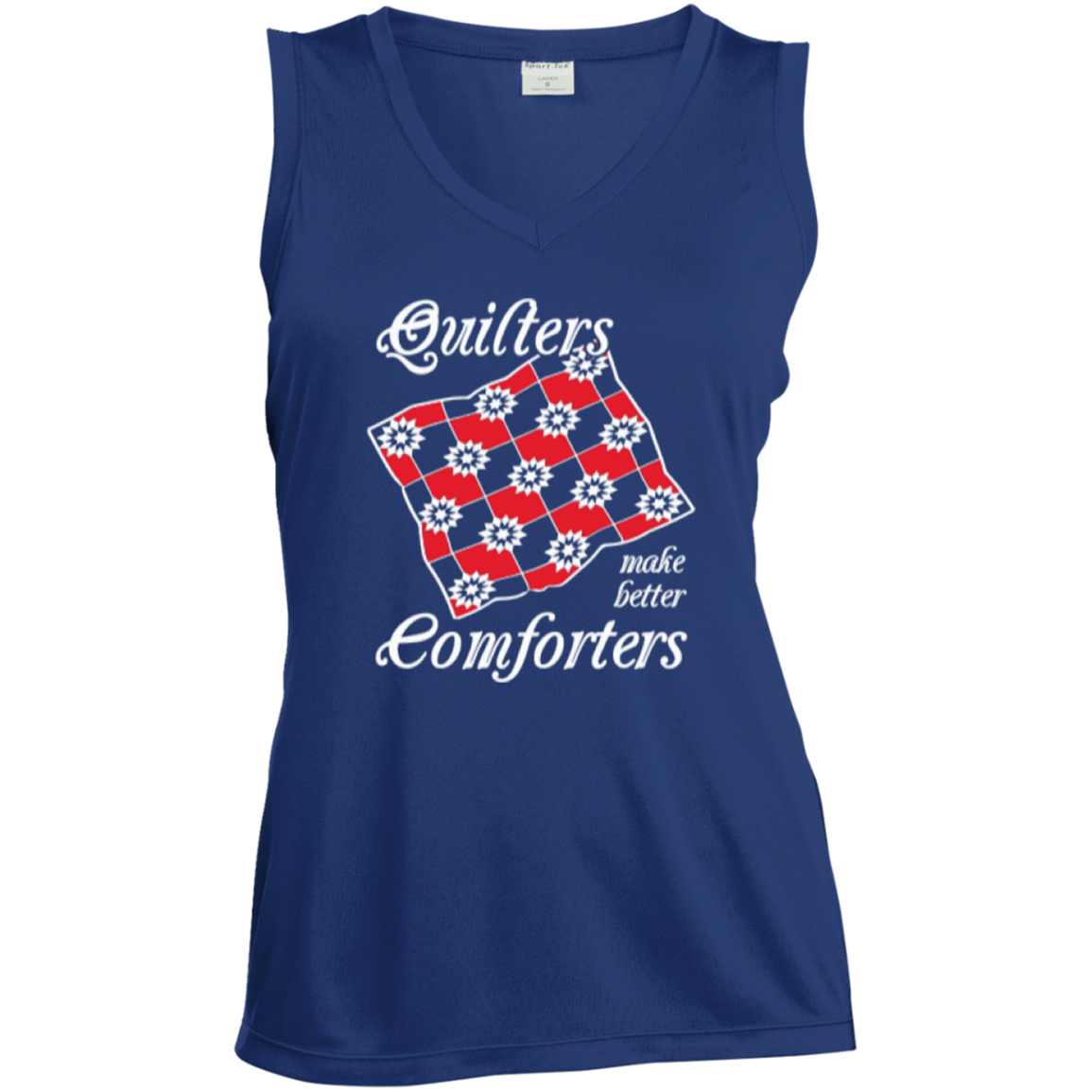 Quilters Make Better Comforters Ladies Sleeveless V-Neck - Crafter4Life - 4