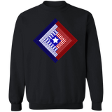 Patriotic Log Cabin Square Crewneck Pullover Sweatshirt