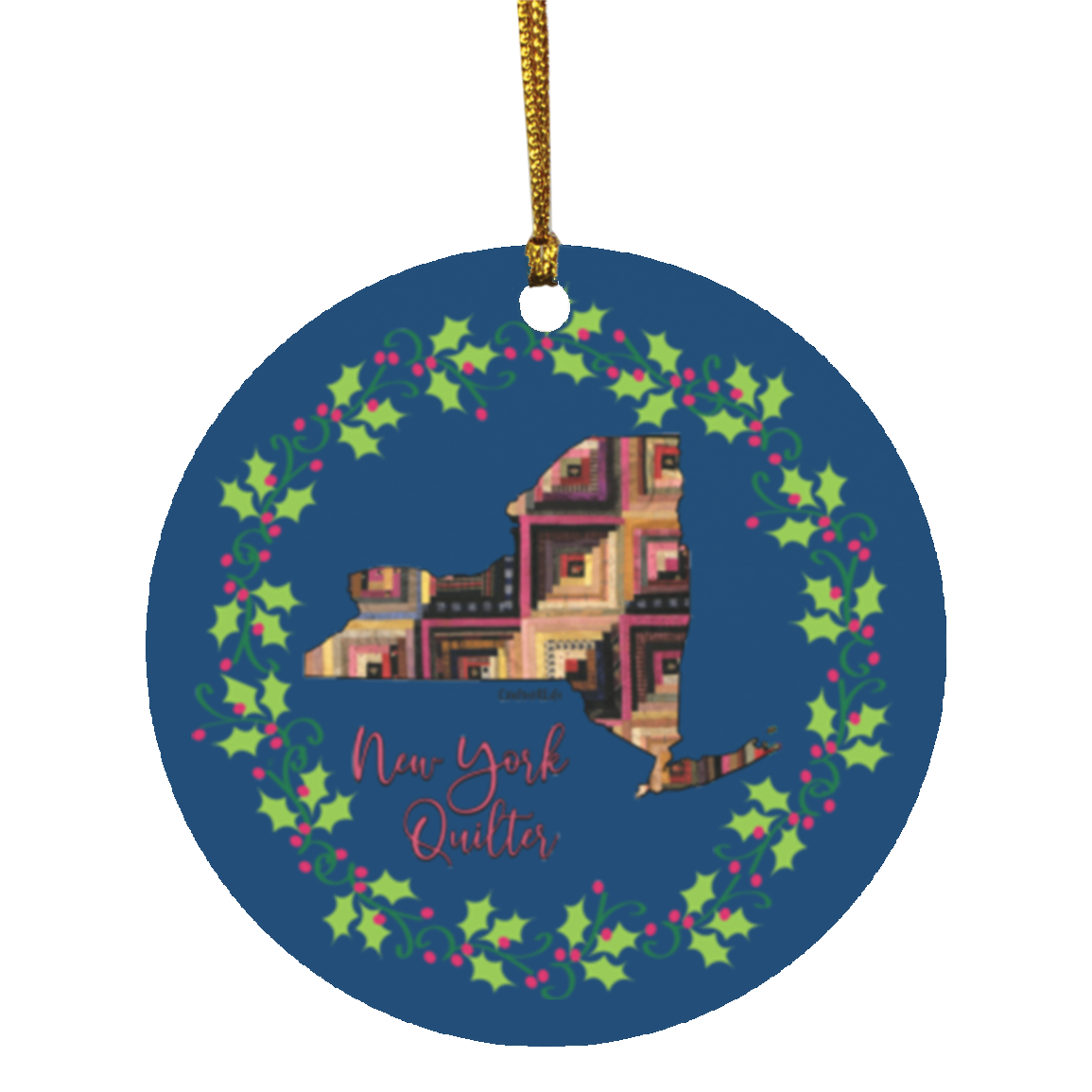 New York Quilter Christmas Circle Ornament