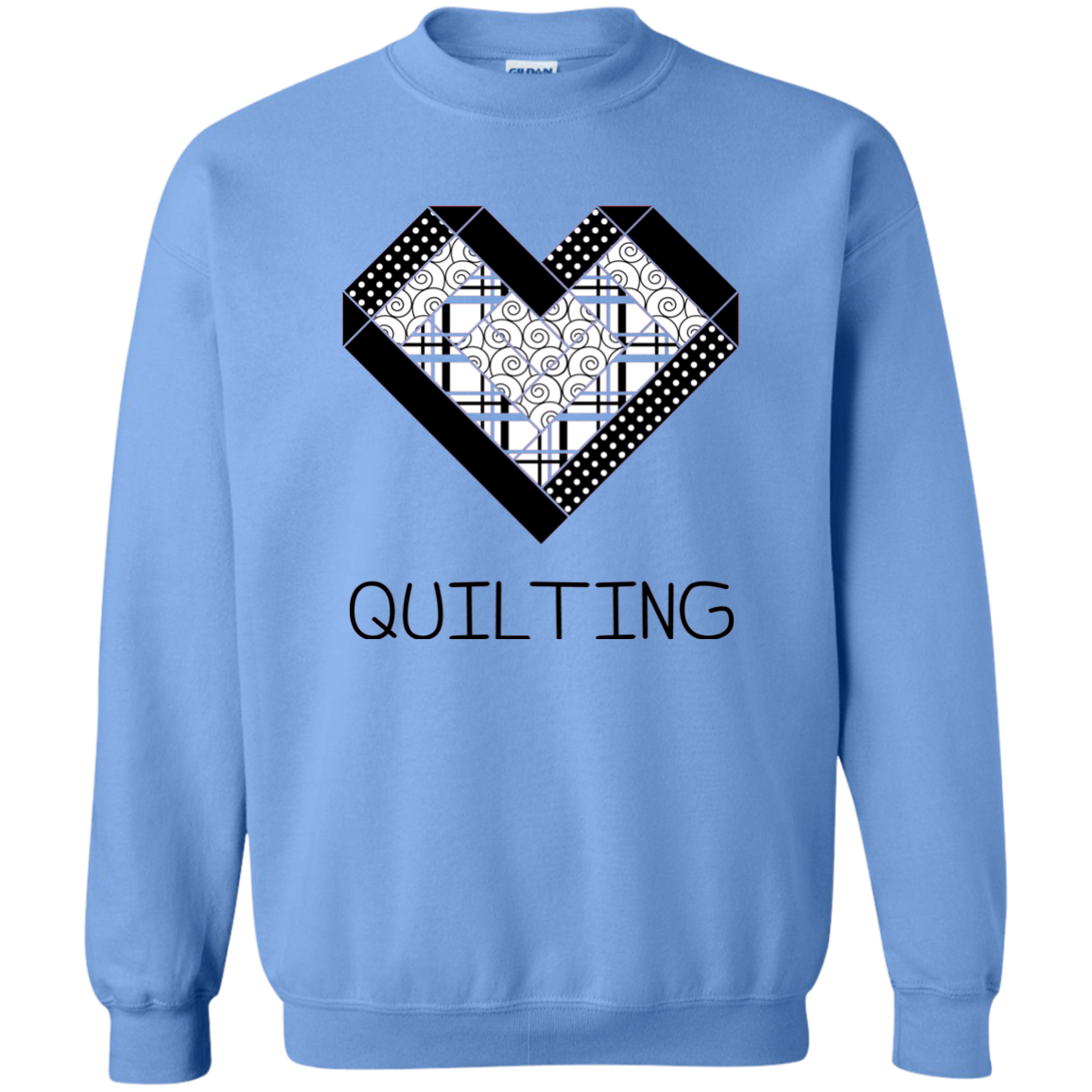 Log Cabin Heart Quilting Crewneck Pullover Sweatshirt