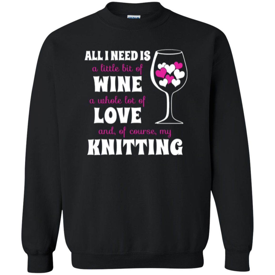 All I Need is Wine-Love-Knitting Crewneck Sweatshirt - Crafter4Life - 2