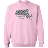 Massachusetts Crocheter Crewneck Pullover Sweatshirt