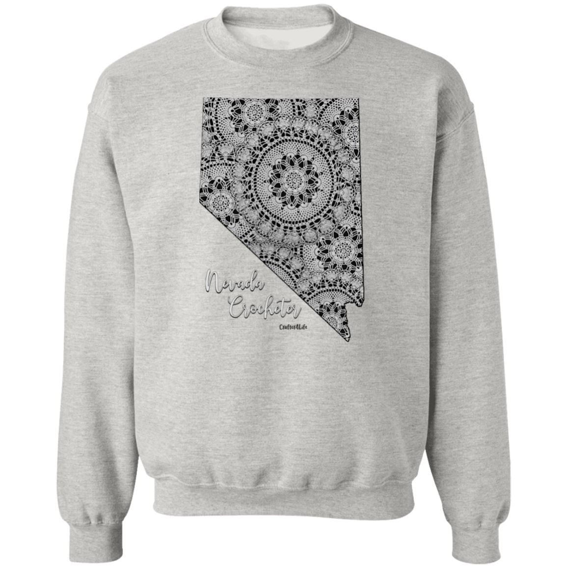 Nevada Crocheter Crewneck Pullover Sweatshirt