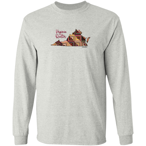 Virginia Quilter Long Sleeve T-Shirt, Gift for Quilting Friends and Family
