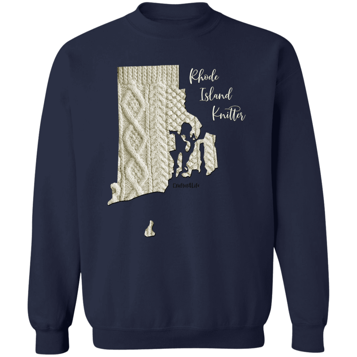 Rhode Island Knitter Crewneck Pullover Sweatshirt
