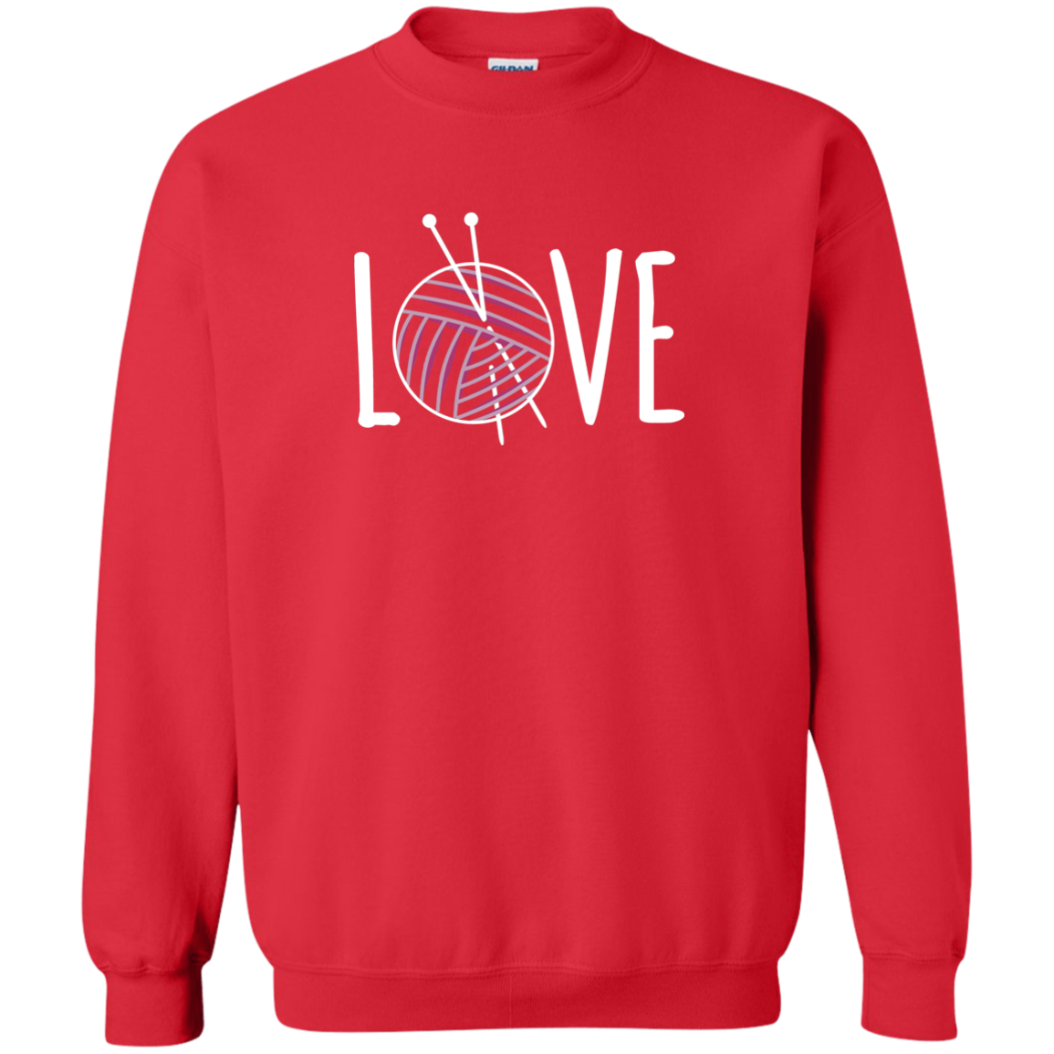 Knitting LOVE Crewneck Pullover Sweatshirt