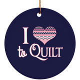 I Heart to Quilt Ornaments