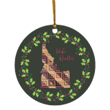 Idaho Quilter Christmas Circle Ornament