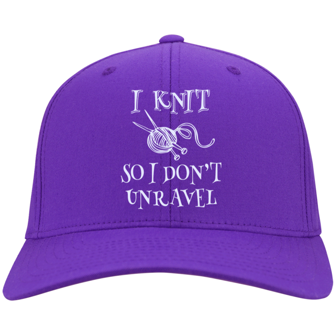 I Knit So I Don't Unravel Twill Cap