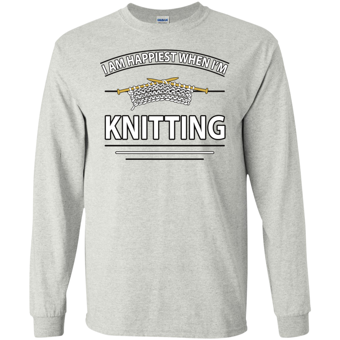 I Am Happiest When I'm Knitting Long Sleeve Ultra Cotton T-Shirt - Crafter4Life - 2