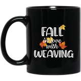 Fall in Love with Weaving Black Mugs