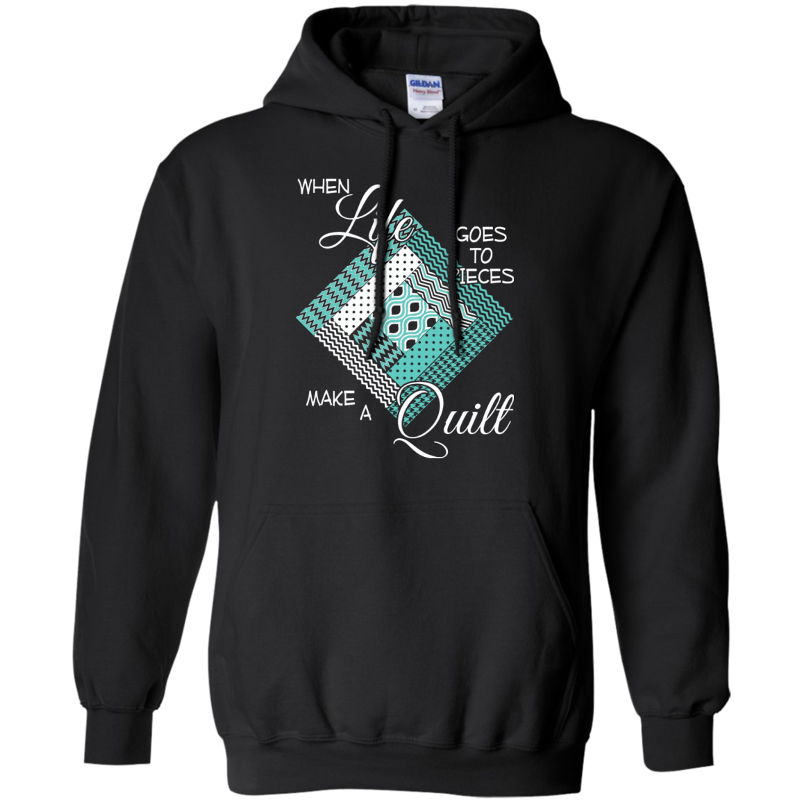 Make a Quilt (turquoise) Pullover Hoodies - Crafter4Life - 2