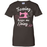 Sewing Keeps Me Going Ladies Custom 100% Cotton T-Shirt - Crafter4Life - 4