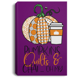 Pumpkins, Quilts & Chai Portrait Canvas .75in Frame