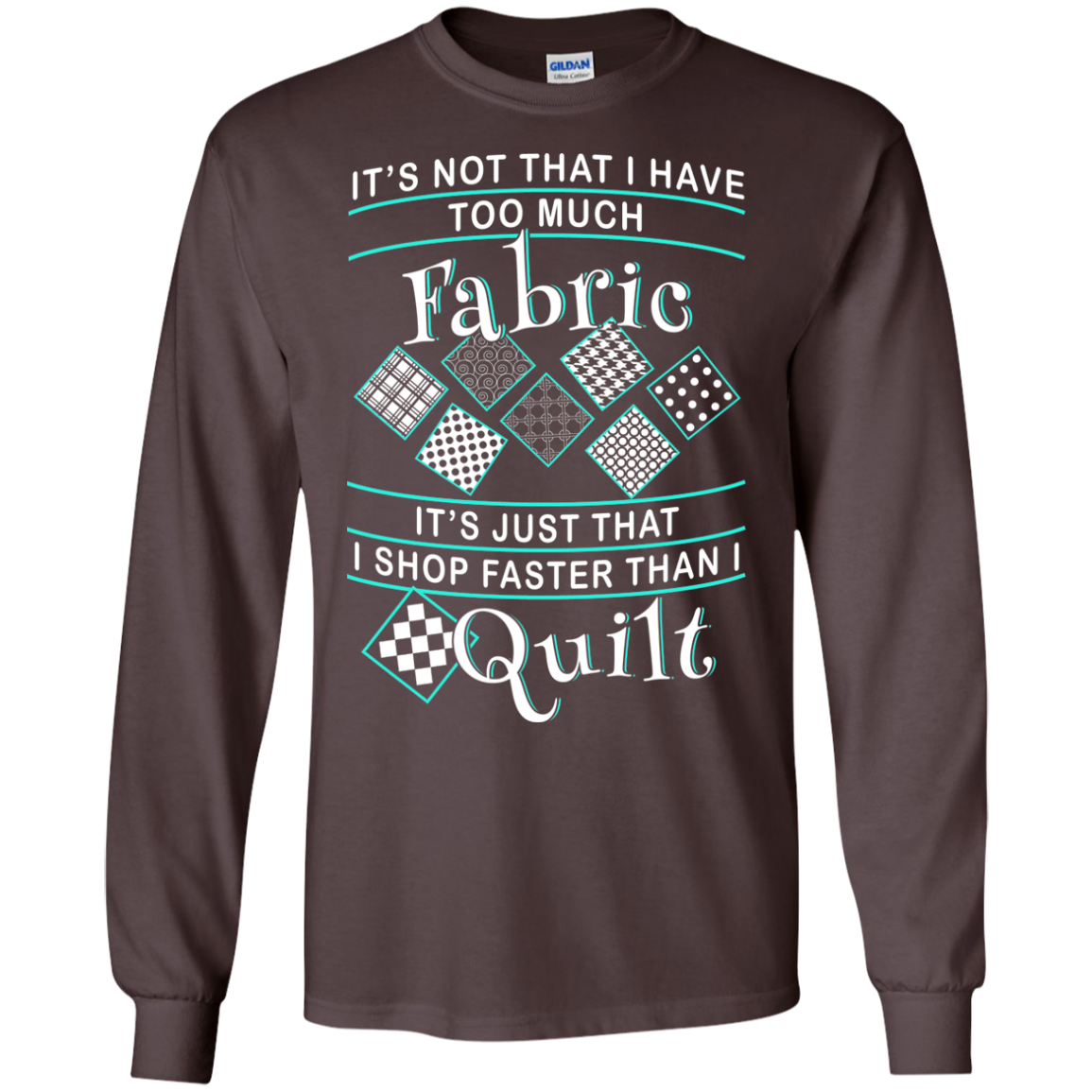 I Shop Faster than I Quilt Long Sleeve Ultra Cotton T-Shirt - Crafter4Life - 3