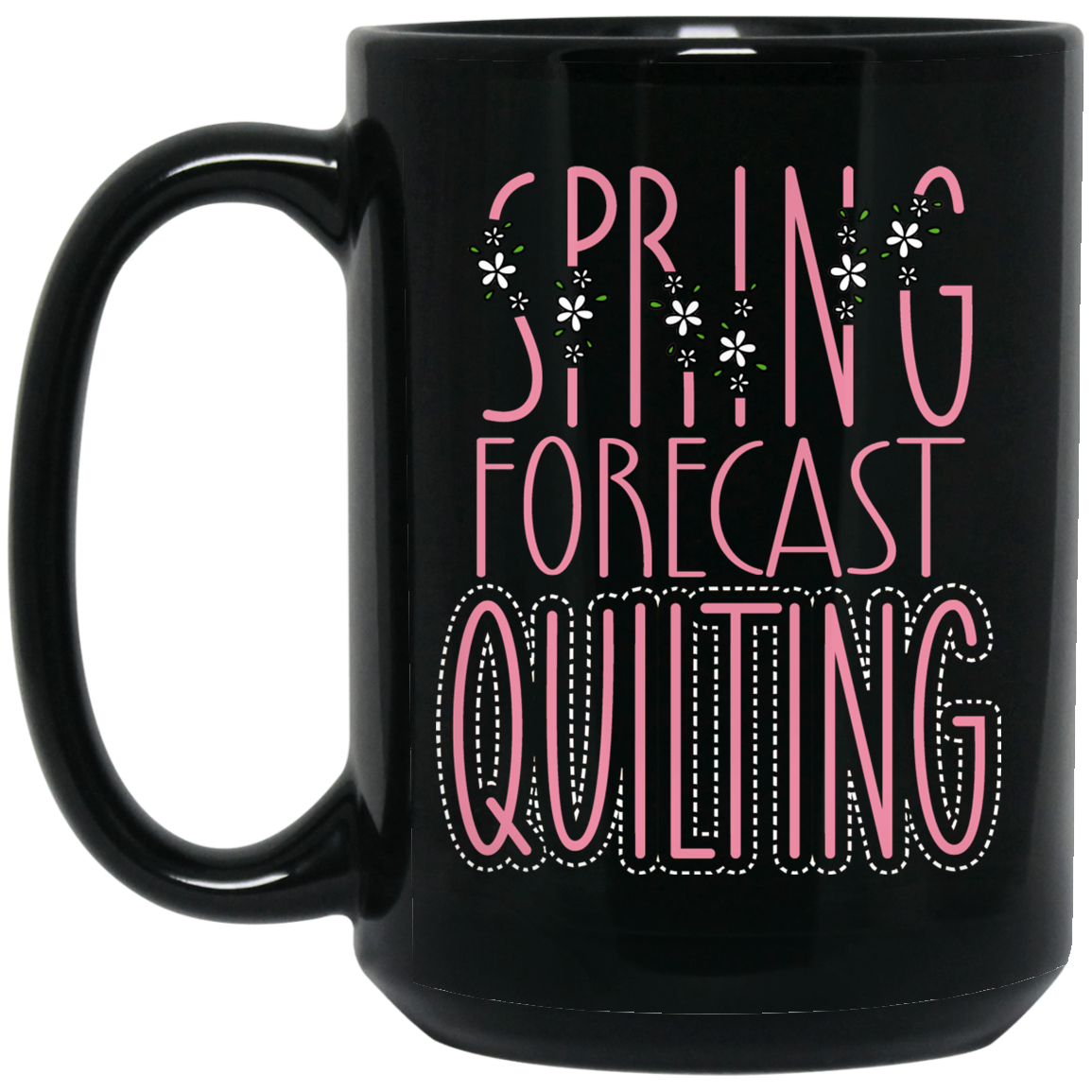 Spring Forecast Quilting Black Mugs