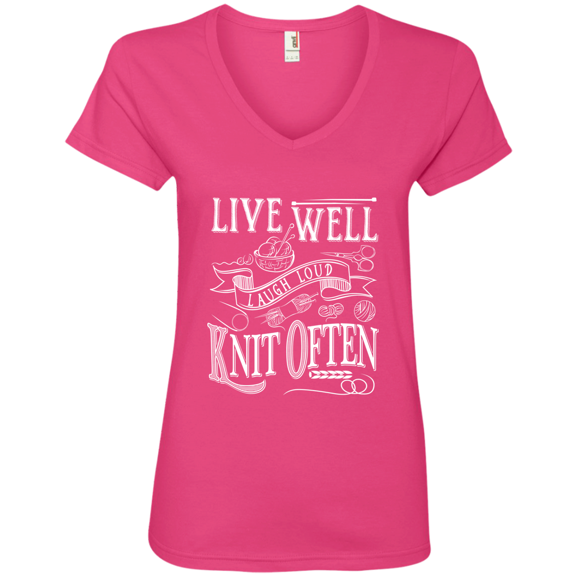 Knit Often Ladies V-Neck T-Shirt