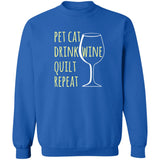 Pet Cat-Drink Wine-Quilt Sweatshirt