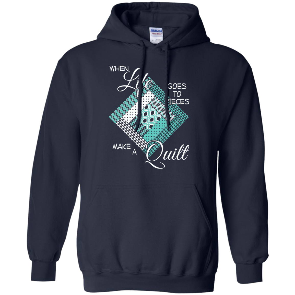 Make a Quilt (turquoise) Pullover Hoodies - Crafter4Life - 3