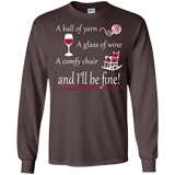 A Ball of Yarn a Glass of Wine Long Sleeve T-Shirt - Crafter4Life - 2