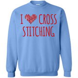I Heart Cross Stitching Crewneck Pullover Sweatshirt