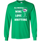 All I Need is Wine-Love-Knitting Long Sleeve Ultra Cotton Tshirt - Crafter4Life - 6