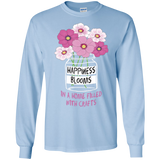 Happiness Blooms with Crafts Long Sleeve Ultra Cotton T-Shirt - Crafter4Life - 5