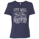 Live Well, Quilt Often Ladies' Relaxed Jersey Short-Sleeve T-Shirt