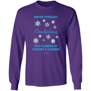 Winter Forecast Crocheting Flurries LS Ultra Cotton T-Shirt