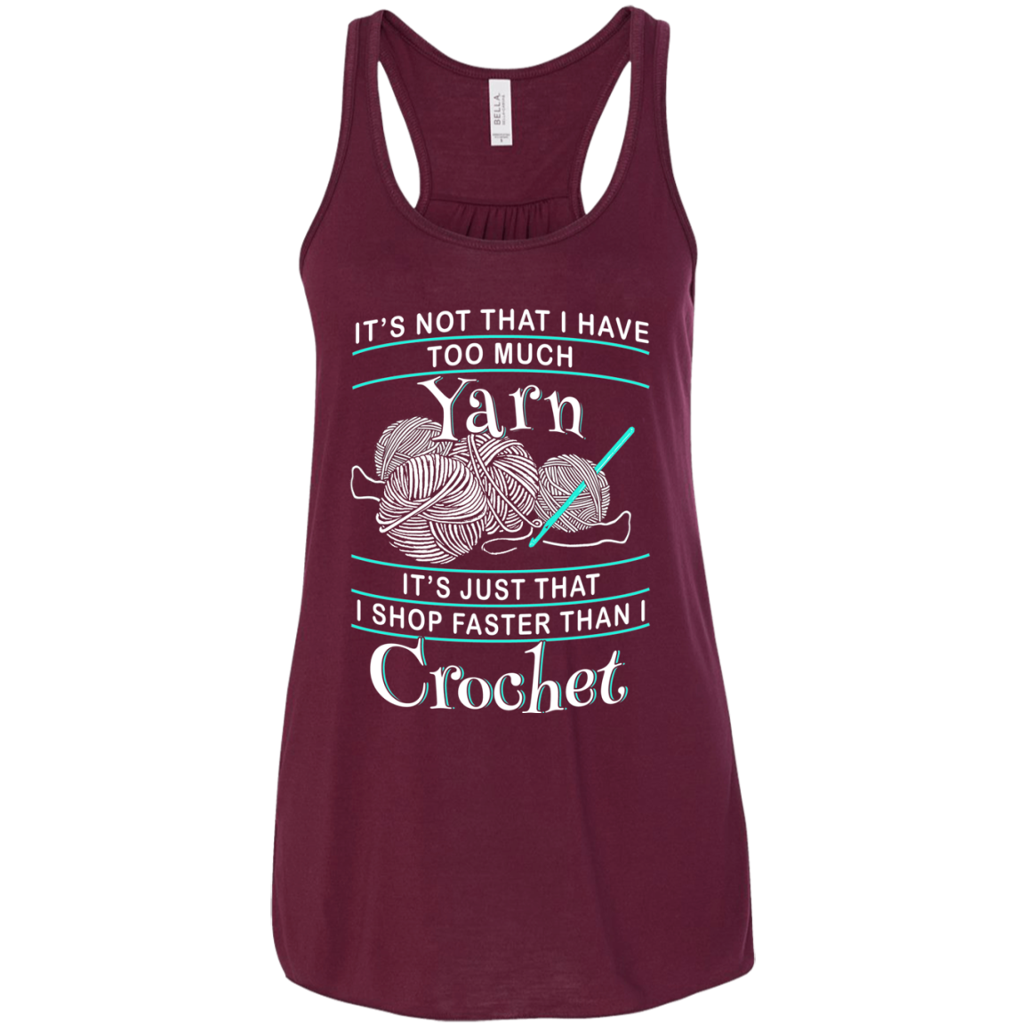 I Shop Faster than I Crochet Flowy Racerback Tank