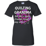 Quilting Grandma Ladies Custom 100% Cotton T-Shirt
