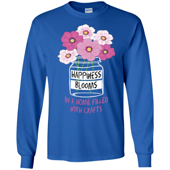 Happiness Blooms with Crafts Long Sleeve Ultra Cotton T-Shirt - Crafter4Life - 1