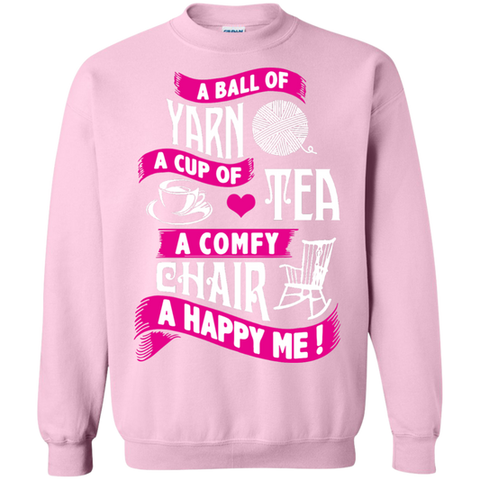 A Ball of Yarn, A Happy Me Crewneck Sweatshirts - Crafter4Life - 1
