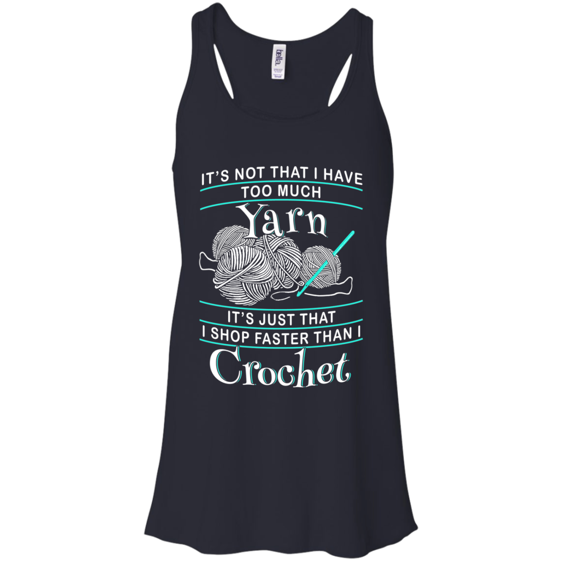 I Shop Faster than I Crochet Flowy Racerback Tank